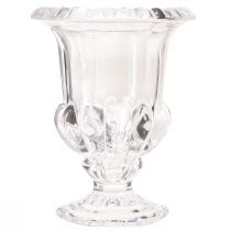 gjenstander Glassvase liten vase med fot klar retro Ø11cm H14cm