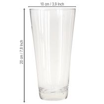 gjenstander Glassvase konisk blomstervase transparent Ø10cm H20cm