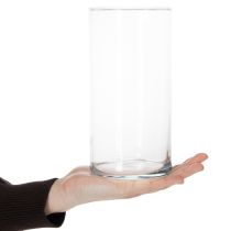 gjenstander Høy glassvase, enkel glassylinder som blomstervase eller dekorativt glass, 20 cm
