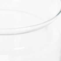 gjenstander Klar glassvase, dekorativ glassvase med kant, til lysestake eller blomstervase, 15 cm