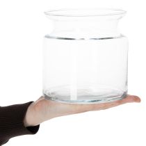gjenstander Klar glassvase, dekorativ glassvase med kant, til lysestake eller blomstervase, 15 cm