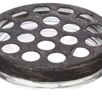gjenstander Glassflaske i metallkurv, ideell for dekorative detaljer i stuen, 20 cm