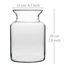 gjenstander Glass blomstervase bred klar Ø12cm H20cm