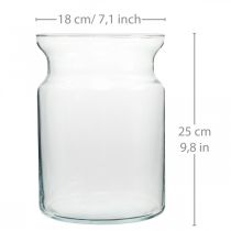 Glassvase klar dekorativ vase glass lykt blomstervase Ø18cm H25cm