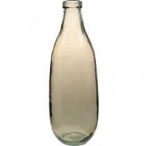 Glassvase brun stor gulvvase eller borddekor glass Ø15cm H40cm