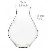 Blomstervase glass løgformet glassvase klar dekorativ vase Ø20cm H25cm