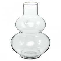 Glassvase rund blomstervase dekorativ vase klart glass Ø16cm H23cm