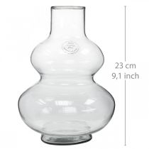 gjenstander Glassvase rund blomstervase dekorativ vase klart glass Ø16cm H23cm