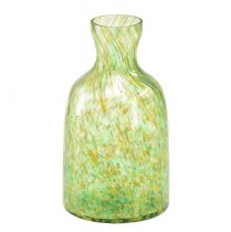 gjenstander Glassvase glass dekorativ blomstervase grønn gul Ø10cm H18cm