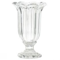 gjenstander Glassvase med fotglass blomstervase Ø13,5cm H22cm