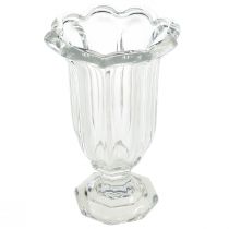 Glassvase med fotglass blomstervase Ø13,5cm H22cm