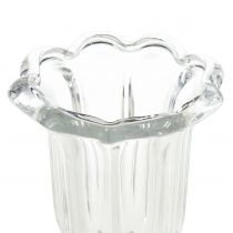 gjenstander Glassvase med fotglass blomstervase Ø13,5cm H22cm
