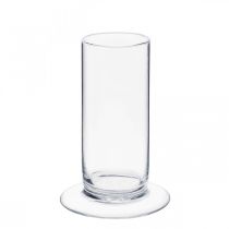 Glassvase med klar fot Ø6cm H15cm