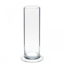 gjenstander Glassvase med base, klar, Ø6 cm, H20 cm