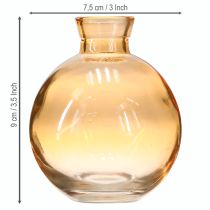 gjenstander Glassvaser, bulbøs mini dekorative vaser oransje Ø7,5 cm H9 cm 6 stk