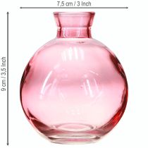 gjenstander Glassvaser bulbøs rosa retro minivaser Ø7,5 cm H9 cm 6 stk
