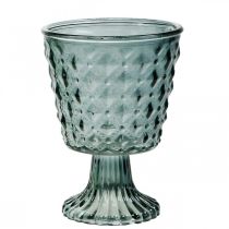 Koppglass med fot, glasslykt Ø11cm H15,5cm