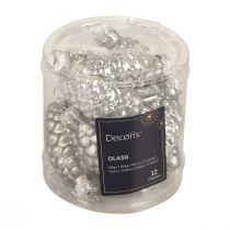 gjenstander Julekongler glasskongler glassdekor sølv H6,5cm 10 stk