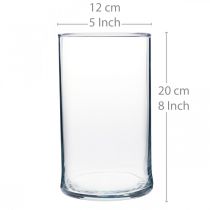 gjenstander Glassvase klar sylindrisk Ø12cm H20cm