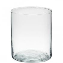 Rund glassvase, klar glass sylinder Ø9cm H10,5cm