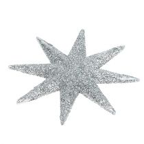 gjenstander Glitterstjerne sølv Ø10cm 12 stk