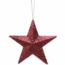 gjenstander Glitterstjerne rosa blanding 9,5/5cm 18 stk
