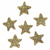 gjenstander Stjerner glitter gull 1,5cm 144stk