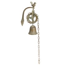 gjenstander Metallklokkeveggdekor med holder antikk patina H58cm