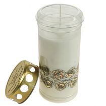 gjenstander Gravlys hvite roser sorglys minnelys Ø7cm H18cm 90h 2stk