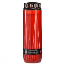 gjenstander Gravlys Aura kirkegård lys rød svart 7 dager H24cm