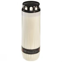 gjenstander Gravlys hvitt lokk svart brenntid 7 dager H24cm