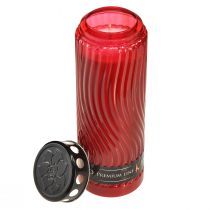 gjenstander Gravlys lokk motiv blomst rød svart 10 dager H27cm