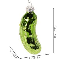 gjenstander Jule-agurk i glass, juletrepynt til oppheng, 7 cm, 4 stk.