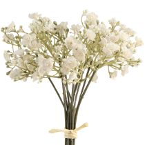 gjenstander Gypsophila kunstig babyånd i en bunt hvit 23 cm 12 stk