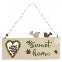 gjenstander Vindusdekorasjon, hengende dekorasjon, Sweet Home treskilt, 25 cm, 2 stk.