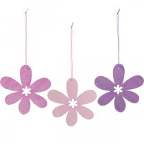 Dekorativt blomst treanheng treblomst lilla/rosa/rosa Ø12cm 12stk