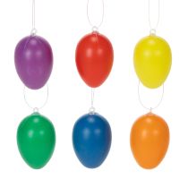 gjenstander Påskeeggpynt til vårdekorasjon, hjem eller hage. Fargerike pyntegjenstander, 6 cm, 24 deler.