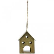 gjenstander Julehenger metallhus vintage gull H9,5cm 3stk