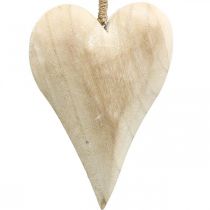 Hjerte av tre, dekorativt hjerte til oppheng, hjertedekor H16cm 2stk