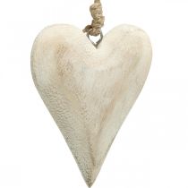 Hjerte av tre, dekorativt hjerte til oppheng, hjertedekor H13cm 4stk