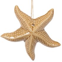 gjenstander Keramisk sjøstjernedekorasjon til oppheng, for en maritim stil, sommerdekorasjon til hjemmet, 12 cm, 2 stk.