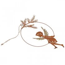 gjenstander Engle dekorativ ring metall rust Julepynt 23,5x16,5cm 3 stk