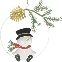 Juleanheng snømann dekorering metall Ø14cm 3stk