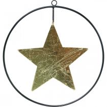 Julepynt stjerneheng gull sort 12,5cm 3stk