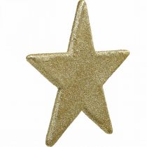 Julepynt stjerneheng gylden glitter 30cm 2stk