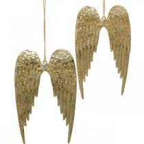Angel Wing Deco Pendel Christmas Golden 14,5×9cm 4stk