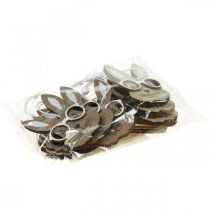 gjenstander Treanheng kanin med briller gulrot brun beige 4×7,5cm 9stk