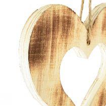 gjenstander Trehjerter dekorativ henger hjerte i hjerte flammet 15x15cm 4stk