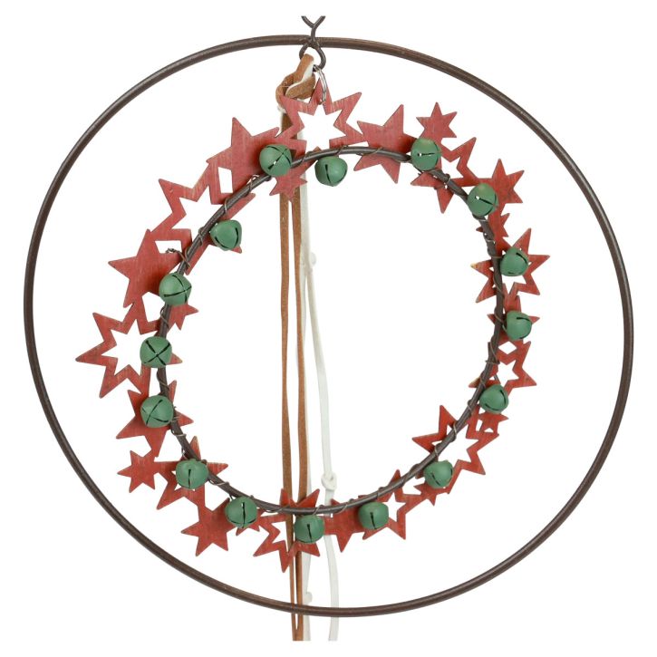 gjenstander Hengende dekorasjon Julepynt ring metall tre vintage Ø19cm