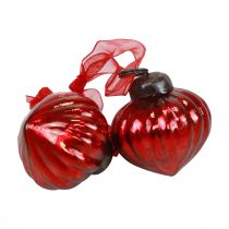 gjenstander Julepynt glass dekorative kleshengere glass rød 3,5×4cm 12 stk